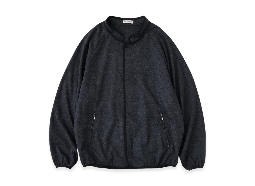 NICENESS Sade 120S Wool Jersey Piping Jacket "Heather Gray"