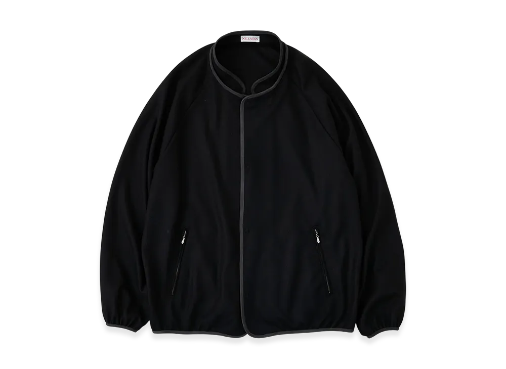 NICENESS Sade 120S Wool Jersey Piping Jacket "Black"