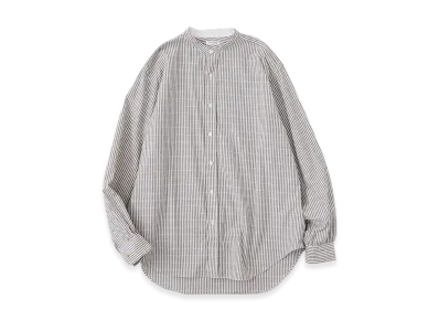 NICENESS Marc Dobby Stripe Band Collar Dress Shirt "Gray"