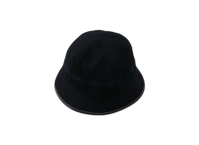 NICENESS D.Matlock Overdyed Denim Leather Trim Hat "Black"