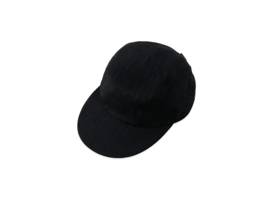 NICENESS D.Ranaldo Wool Linen Overdyed Stripe Long Brim Cap "Dark Navy"