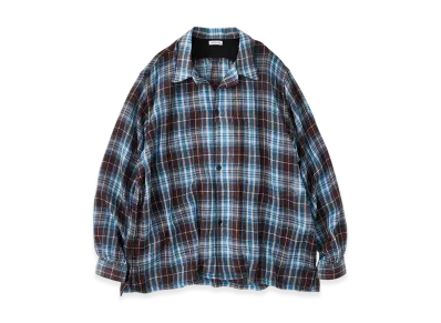 NICENESS Thom Multicolor Ombre Open-Collar Shirt "Navy"