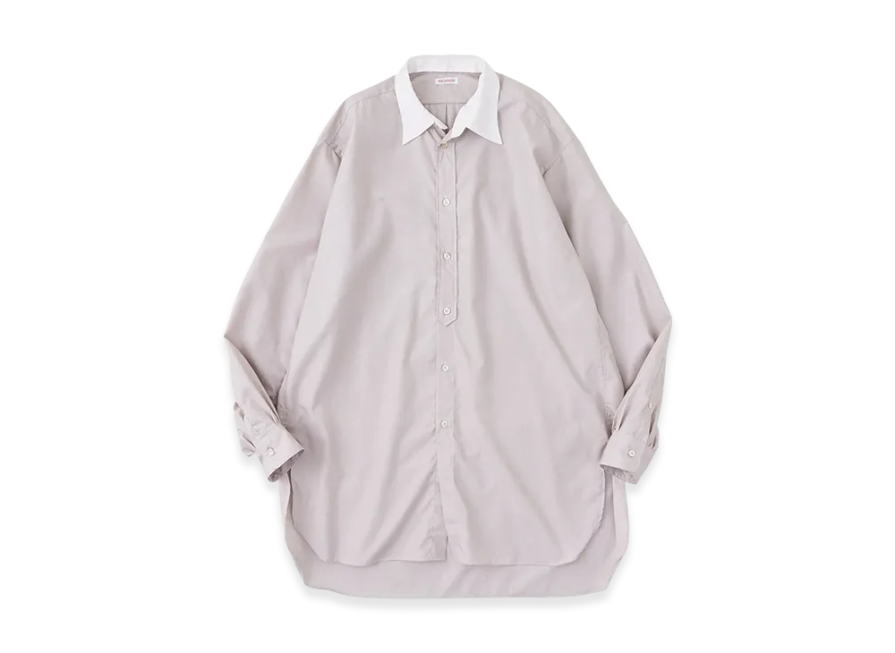 NICENESS C.Iommi End-On-End Chambray Detachable Collar Long Shirt "Beige"