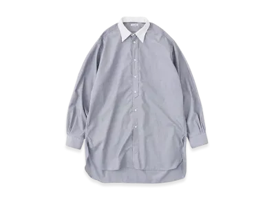 NICENESS C.Iommi End-On-End Chambray Detachable Collar Long Shirt "Gray"