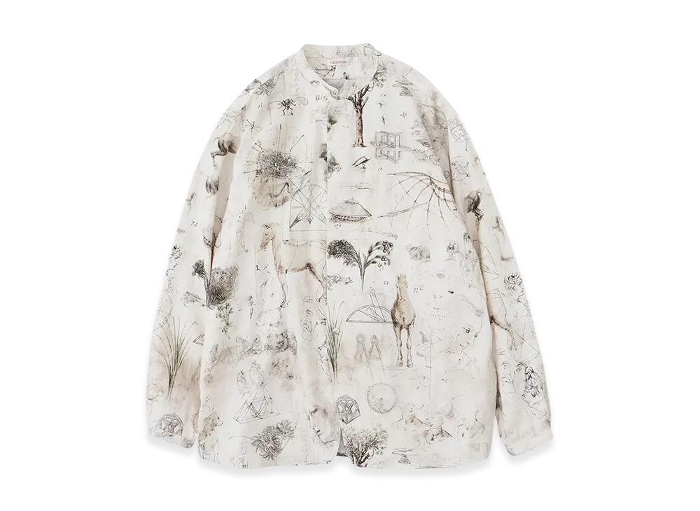 NICENESS V.Chad Printed Narrow Collar Shirt Jacket "Beige"