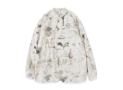 NICENESS V.Chad Printed Narrow Collar Shirt Jacket "Beige"