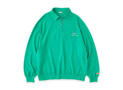 NICENESS R.Parada Lightweight Sweat Half-Zip Pullover "Green"