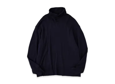 NICENESS Buckley Cotton Cashmere Loose Mock Neck L/S Tee "Navy"