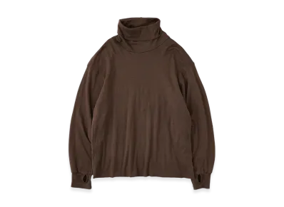 NICENESS Buckley Cotton Cashmere Loose Mock Neck L/S Tee "Beige"