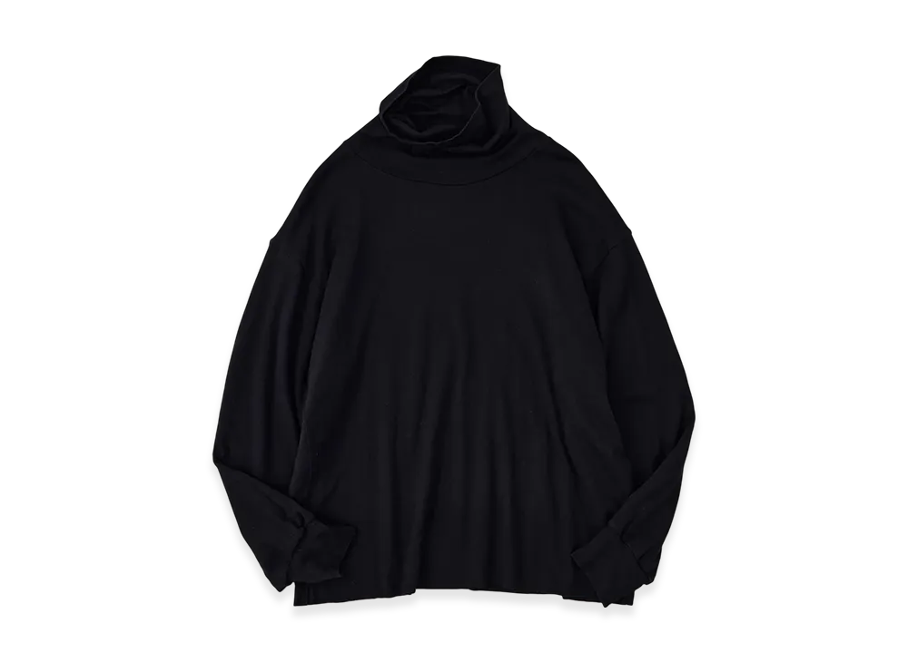 NICENESS Buckley Cotton Cashmere Loose Mock Neck L/S Tee "Black"