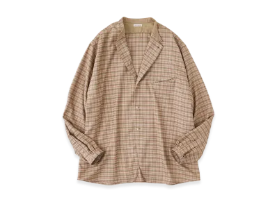 NICENESS S.Chad Silk Flannel Narrow Collar Shirt Jacket "Beige"