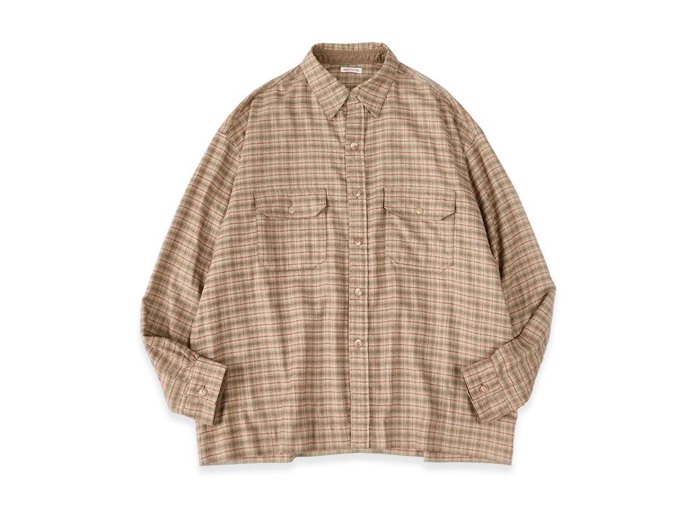 NICENESS Vedder Silk Flannel Hunting Shirt "Beige"