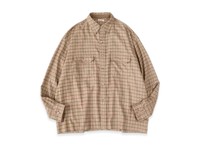 NICENESS Vedder Silk Flannel Hunting Shirt "Beige"