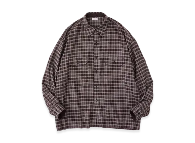 NICENESS Vedder Silk Flannel Hunting Shirt "Brown"