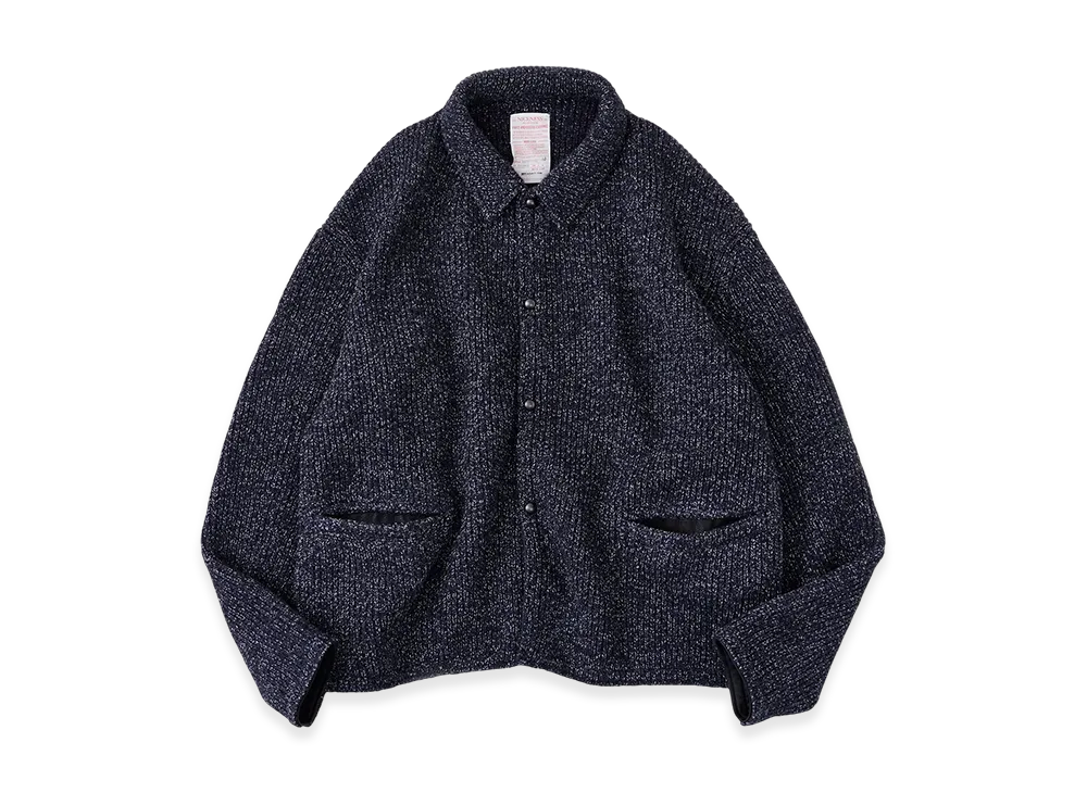 NICENESS B.Ben Wool Chambray Beach Knit Jacket "Navy"
