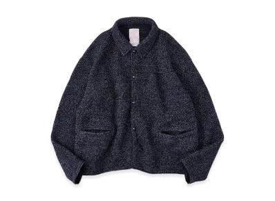 NICENESS B.Ben Wool Chambray Beach Knit Jacket "Navy"