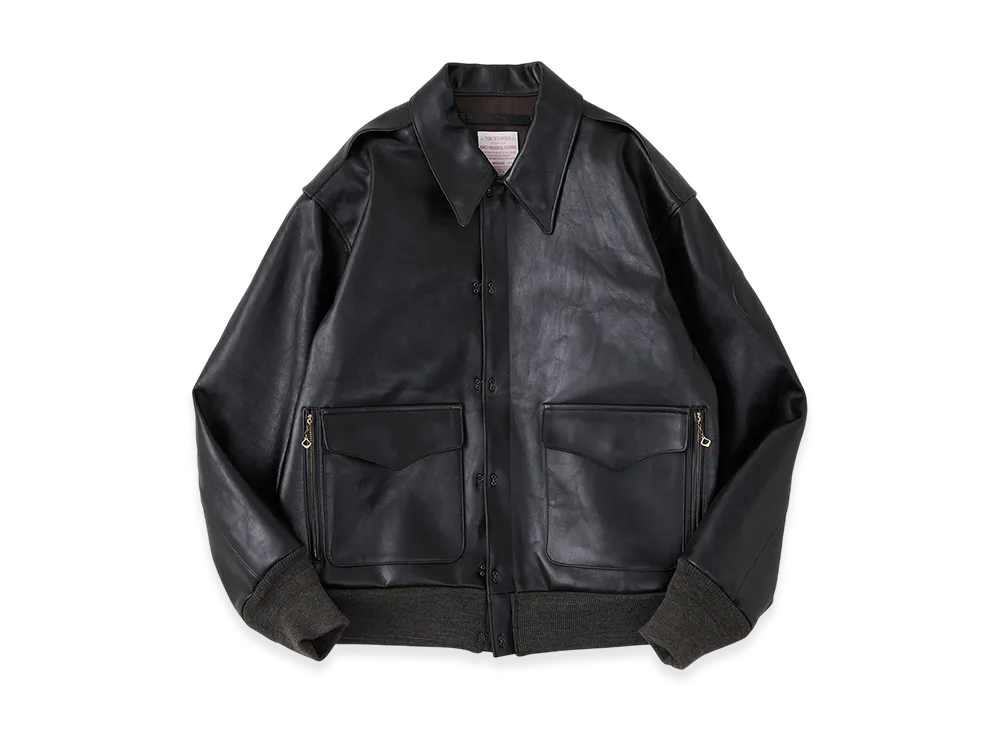 NICENESS Monkman Brown Core Lamb Leather A2 Jacket "Dark Brown"