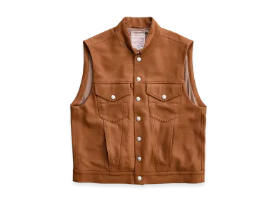 NICENESS Drexciya Taurillon Biker Vest "Cognac"