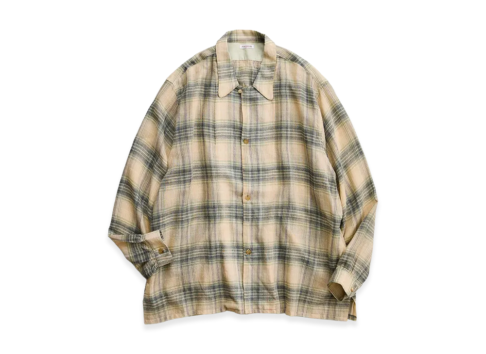 NICENESS Thom Open Collar Jacket Shirt "Light Green"