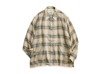 NICENESS Thom Open Collar Jacket Shirt "Light Green"