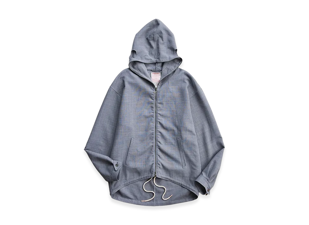 NICENESS Markus Drape Zip Up Hoodie "Gray"