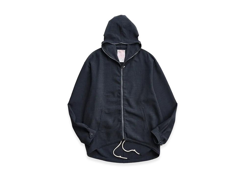 NICENESS Markus Drape Zip Up Hoodie "Charcoal"