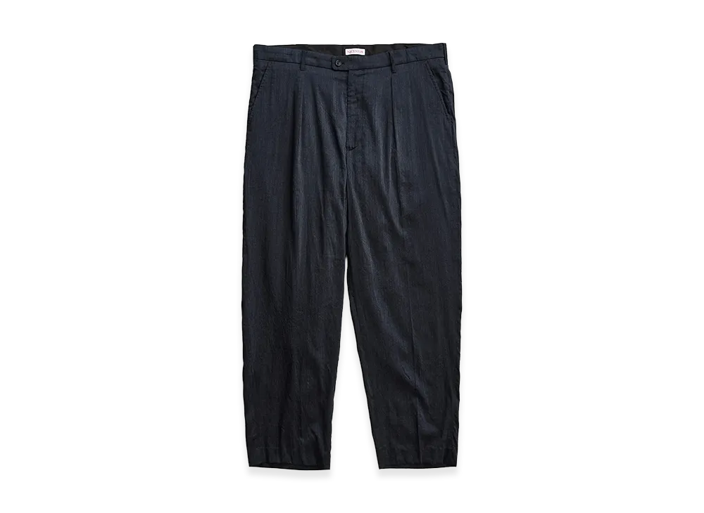 NICENESS W.Ayler Wool Silk One Tuck Slacks "Charcoal"