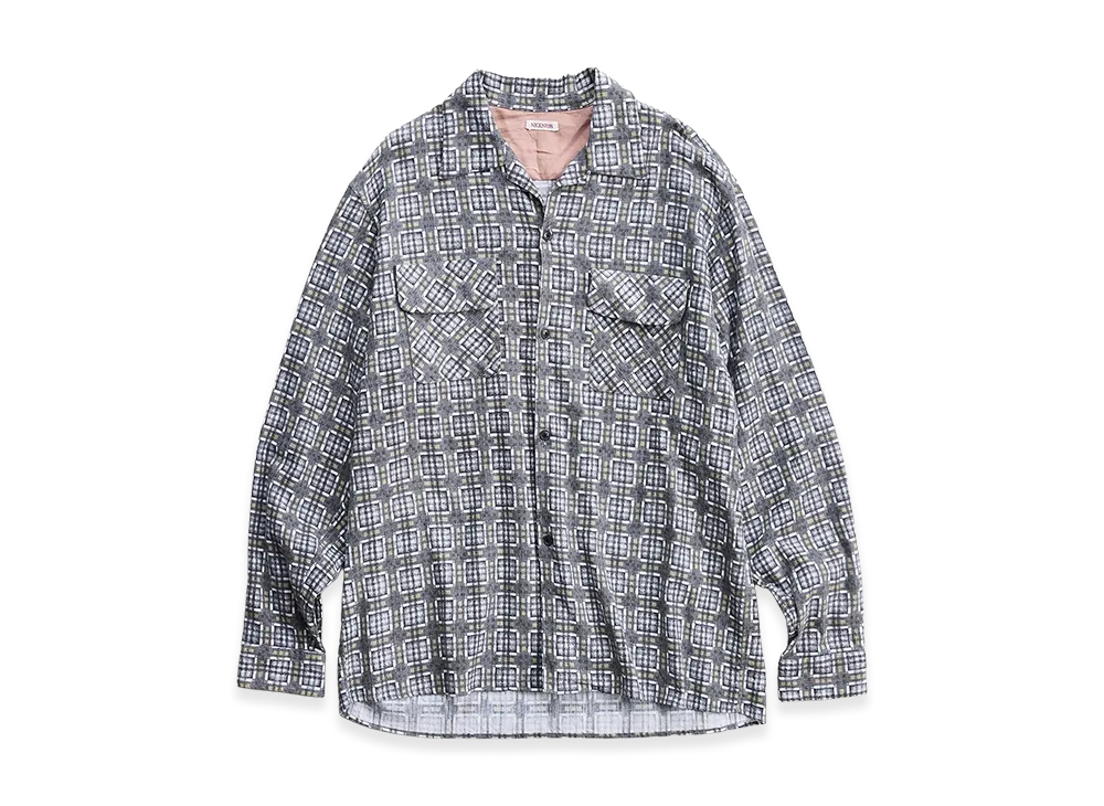 NICENESS C.Roni Print Flannel Check Board Shirt "Gray"