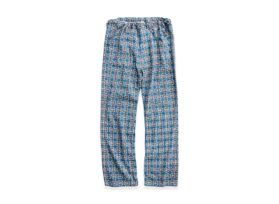 NICENESS C.Size Print Flannel Check Semi Flare Easy Pants "Blue"