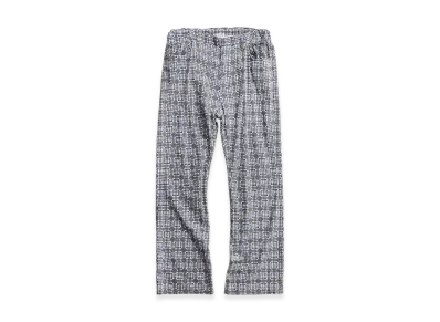 NICENESS C.Size Print Flannel Check Semi Flare Easy Pants "Gray"