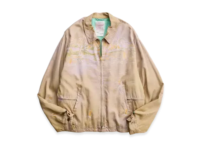 NICENESS B.Maxim Port Print Gabardine Jacket "Fade Camel"