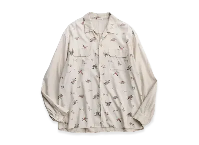 NICENESS C.Palmer Yabusame Print Board Shirt "Fade Beige"