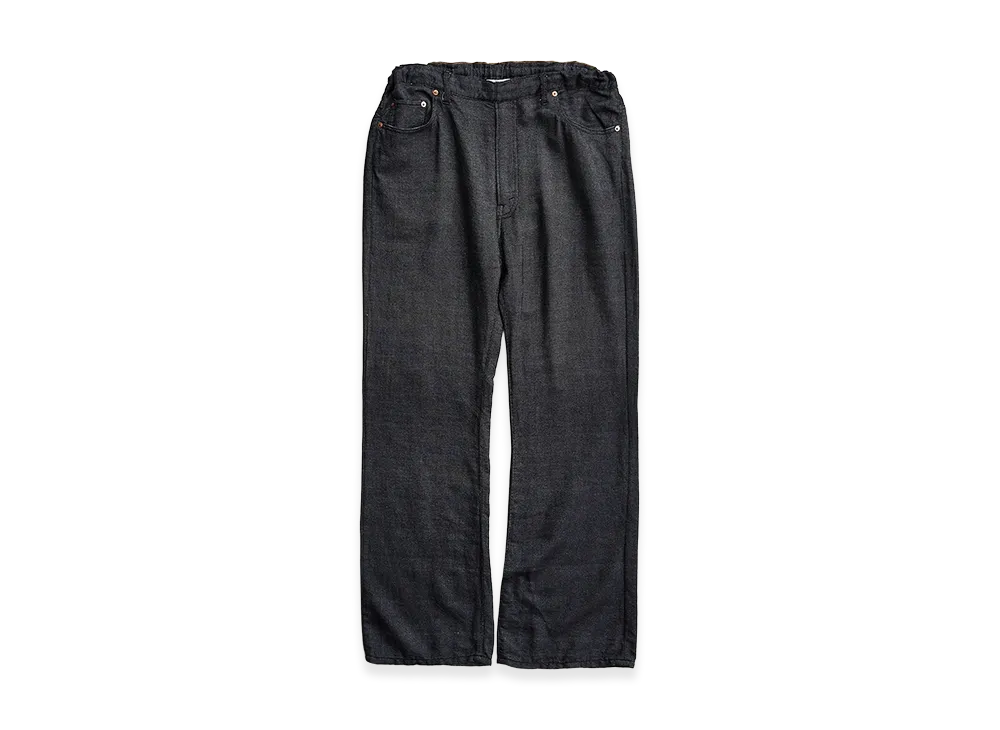 NICENESS N.Clapton Semi-Flared Denim Easy Pants "Black"