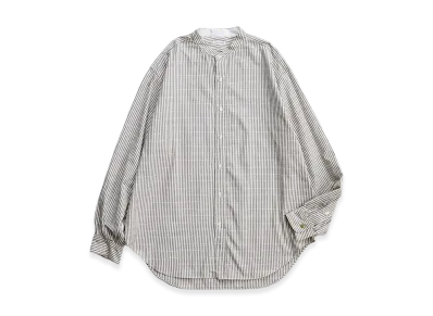 NICENESS Marc Dobby Stripe Band Collar Dress Shirt "Blue"