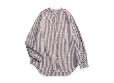 NICENESS Marc Dobby Stripe Band Collar Dress Shirt "Gray"