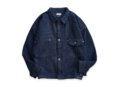 NICENESS Thornhill Raw Denim Tracker Jacket "Indigo"