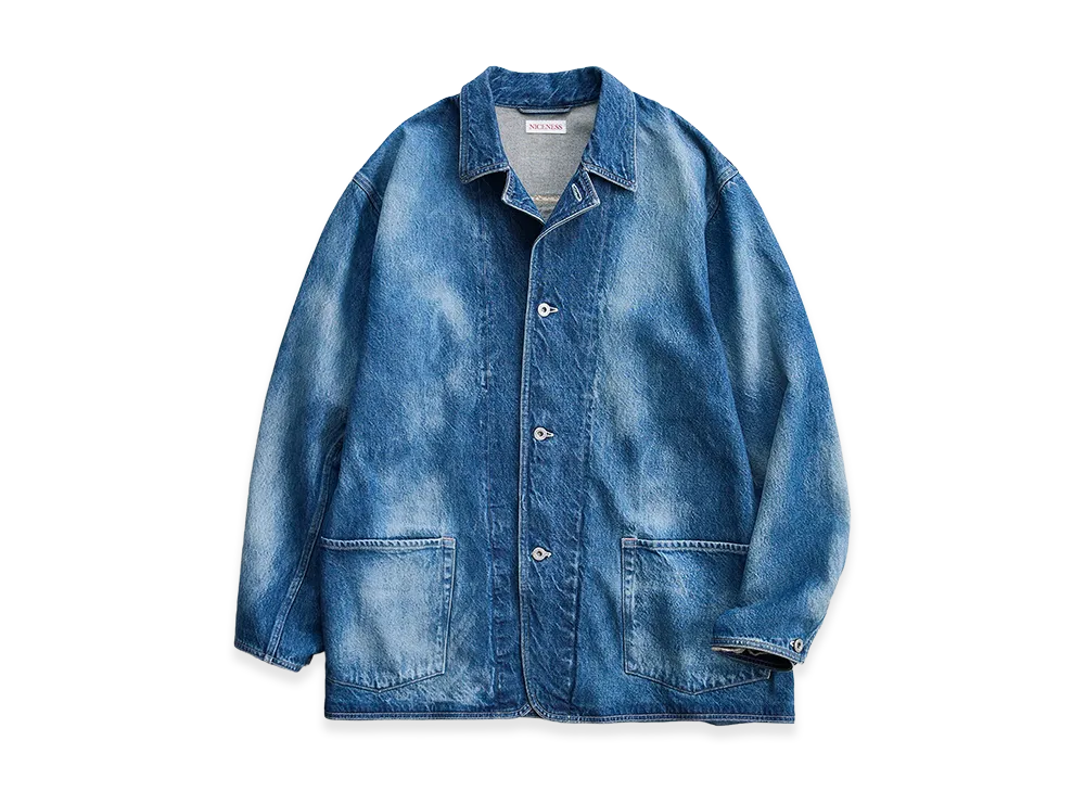 NICENESS D.Leeroy Distressed Denim Coverall "Indigo"