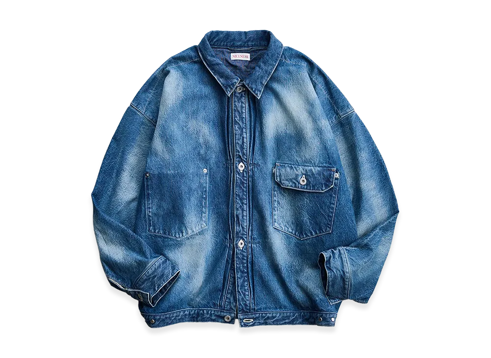 NICENESS D.Thornhill Distressed Denim Trucker Jacket "Indigo"