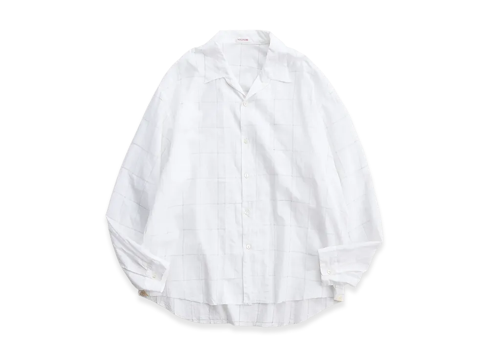 NICENESS C.Castelino Low Slope Shirt - Hand Cut Lattice Fabric "White"