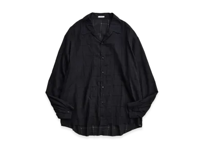 NICENESS C.Castelino Low Slope Shirt - Hand Cut Lattice Fabric "Black"