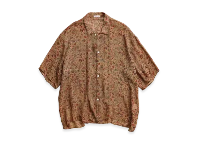 NICENESS Joshua Open Collar Shirt - Silk Chiffon "Brown"