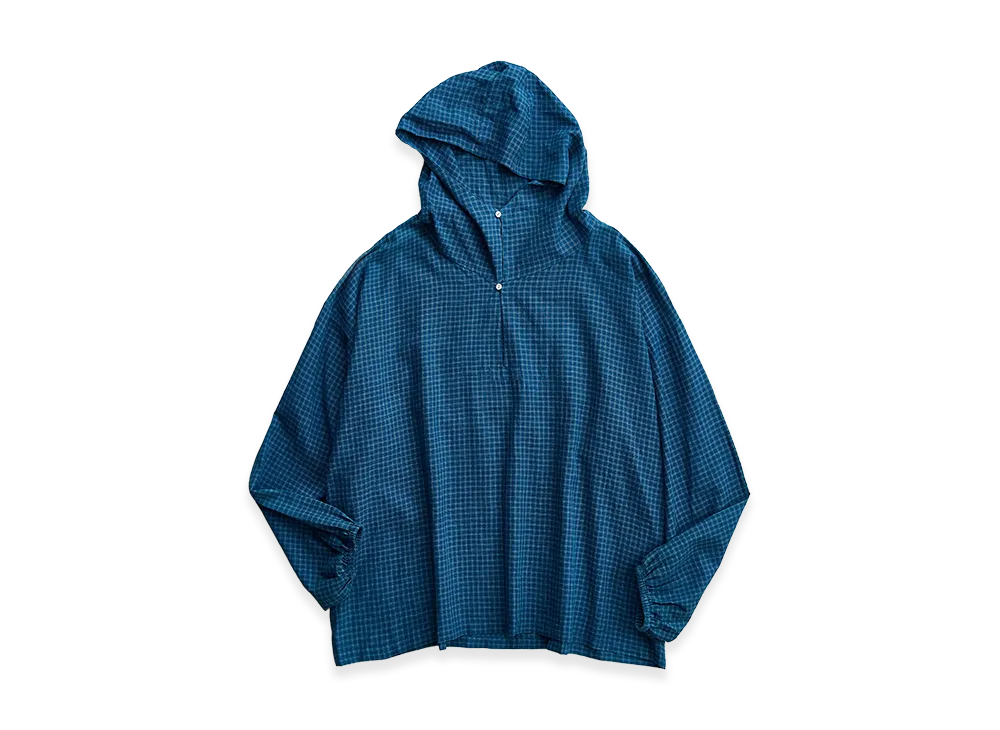 NICENESS I.Biddu Snow Parka - Indigo Check "Indigo"