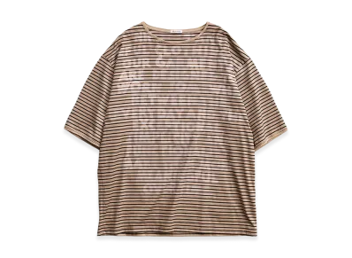 NICENESS Karl Hand-Stenciled Shirt Short Basque Tee "Brown"