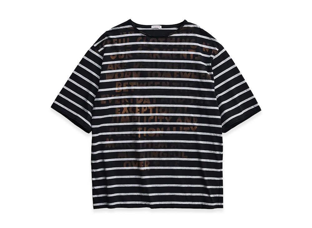 NICENESS Karl Hand-Stenciled Shirt Short Basque Tee "Black"