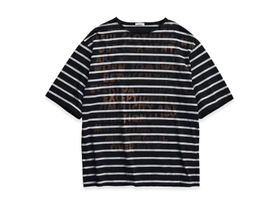 NICENESS Karl Hand-Stenciled Shirt Short Basque Tee "Black"