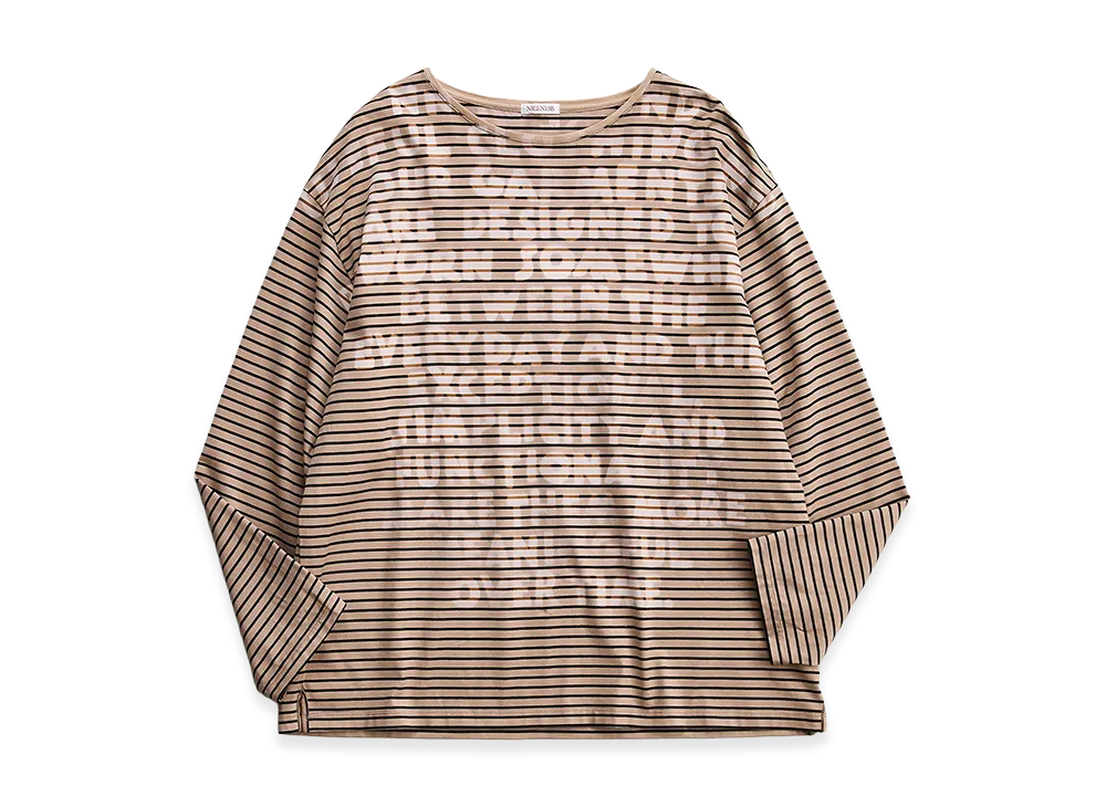 NICENESS Hyde Hand-Stenciled Long Sleeve Basque Tee "Brown"