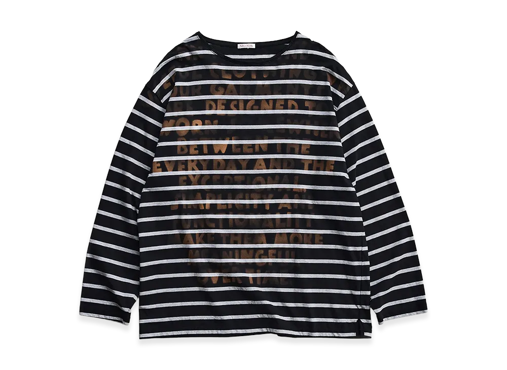 NICENESS Hyde Hand-Stenciled Long Sleeve Basque Tee "Black"