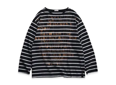 NICENESS Hyde Hand-Stenciled Long Sleeve Basque Tee "Black"