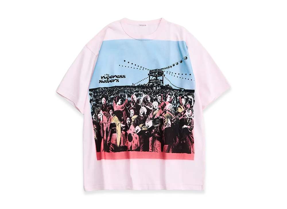 NICENESS Ed Hand Stencil Print Tee "Pink"