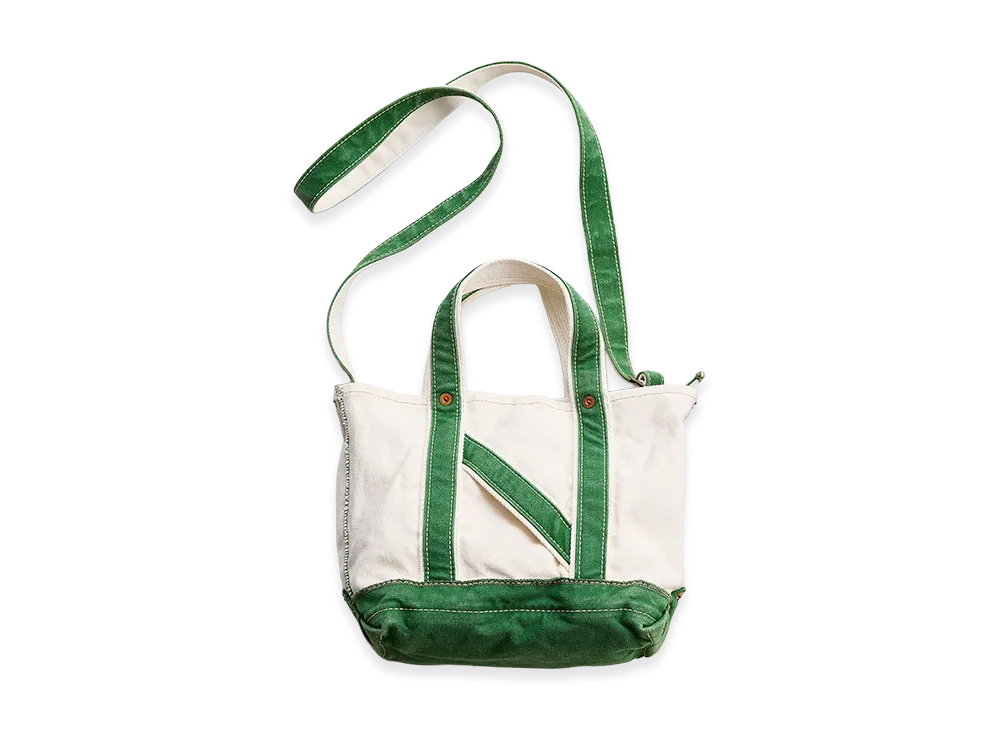 NICENESS M.Lesh NN Aged Effect Shoulder Tote Bag - Mini "Natural/Green"